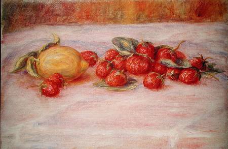 Still Life with Strawberries and Lemon von Pierre-Auguste Renoir
