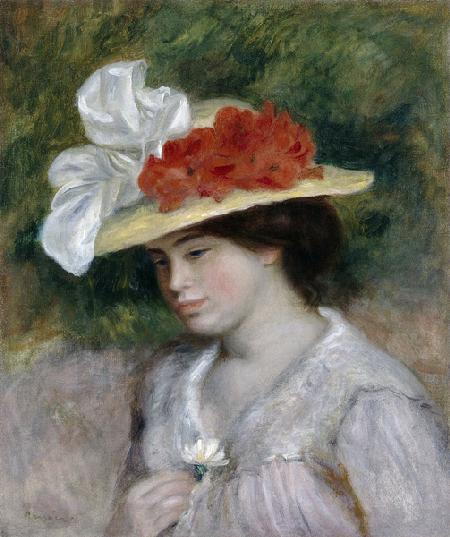 Frau mit Blumenhut 1889