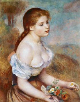 Junges Mädchen mit Gänseblümchen 1889