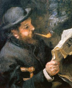Claude Monet (1840-1926) reading a newspaper 1872