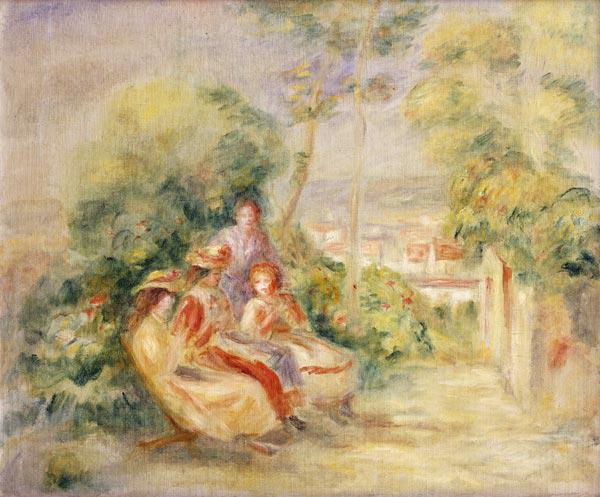 Mädchen im Garten (Wahrscheinlich im Garten von Chateau des Brouillards, wo Renoir von 1893-95 ein A Um 1895