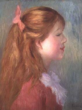 Young girl with Long hair in profile 1890