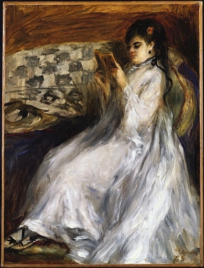 Woman in White Reading von Pierre-Auguste Renoir