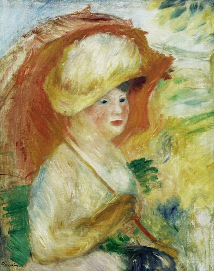 Frau mit Sonnenschirm von Pierre-Auguste Renoir