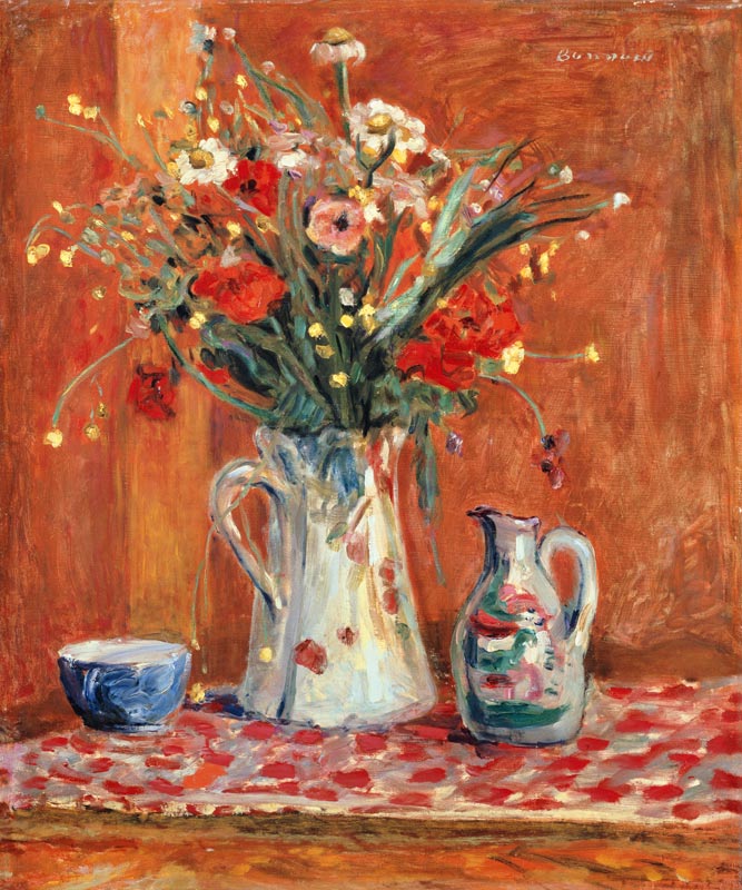 Blumenstrauß und Keramik-Gefäße (Fleurs avec poterie) von Pierre Bonnard