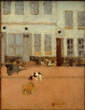 Rue à Eragny-sur-Oise (Les Chiens d'Eragny) 1894