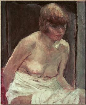 Torse de jeune femme au peignoir blanc 1918
