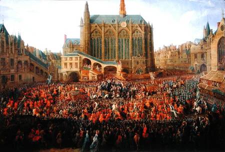 The Departure of Louis XV (1710-74) from Sainte-Chapelle after the 'lit de justice' which ended the von Pierre-Denis Martin