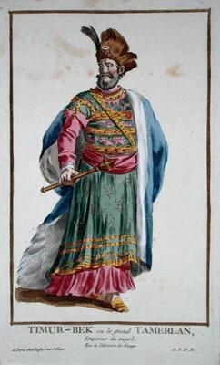 Tamburlaine (1336-1405) from 'Receuil des Estampes, representant les Rangs et les Dignites, suivant 15th
