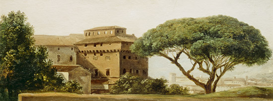 View of the convent of Ara Coeli: the umbrella pine (oil on paper) von Pierre Henri de Valenciennes