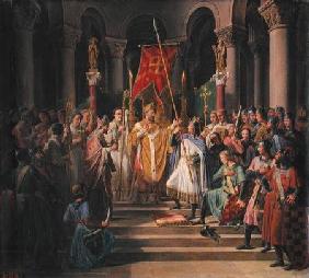 Philip Augustus (1165-1223) King of France Taking the Banner in St. Denis, 24th June 1190 1841