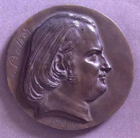 Portrait medallion of the French novelist Honore de Balzac (1799-1850) 1846