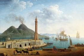 View of Vesuvius from the Harbour of Naples 1791