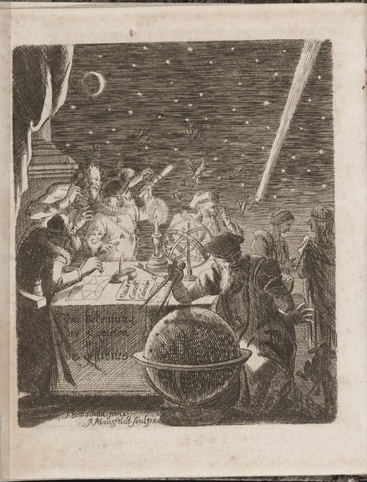 Galileo Galileis Fernrohrbeobachtungen des Himmels (Aus: Von Bedeutung der Cometen) von Pierre Petit