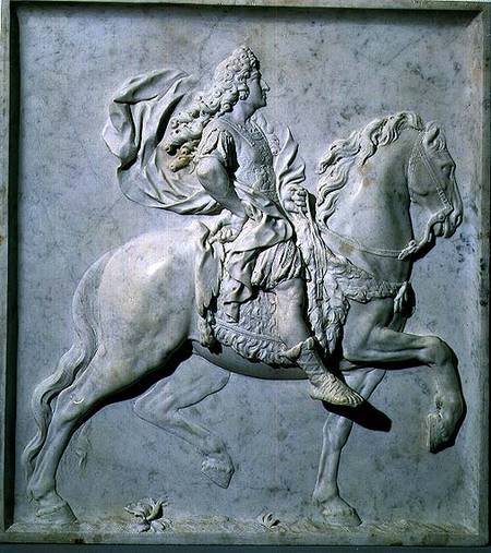 Louis XIV on Horseback, relief sculpture von Pierre  Puget