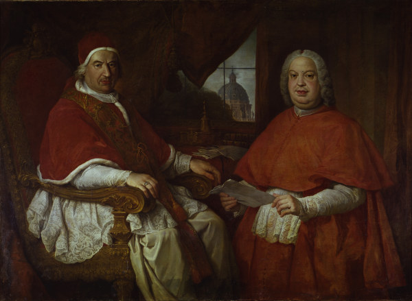 Benedict XIV & Cardinal Gonzaga / 1749 von Pierre  Subleyras