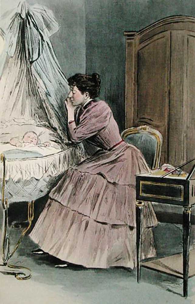 Die junge Mutter aus La Femme a Paris von Octave Uzanne, gestochen von F. Masse, 1894 von Pierre Vidal
