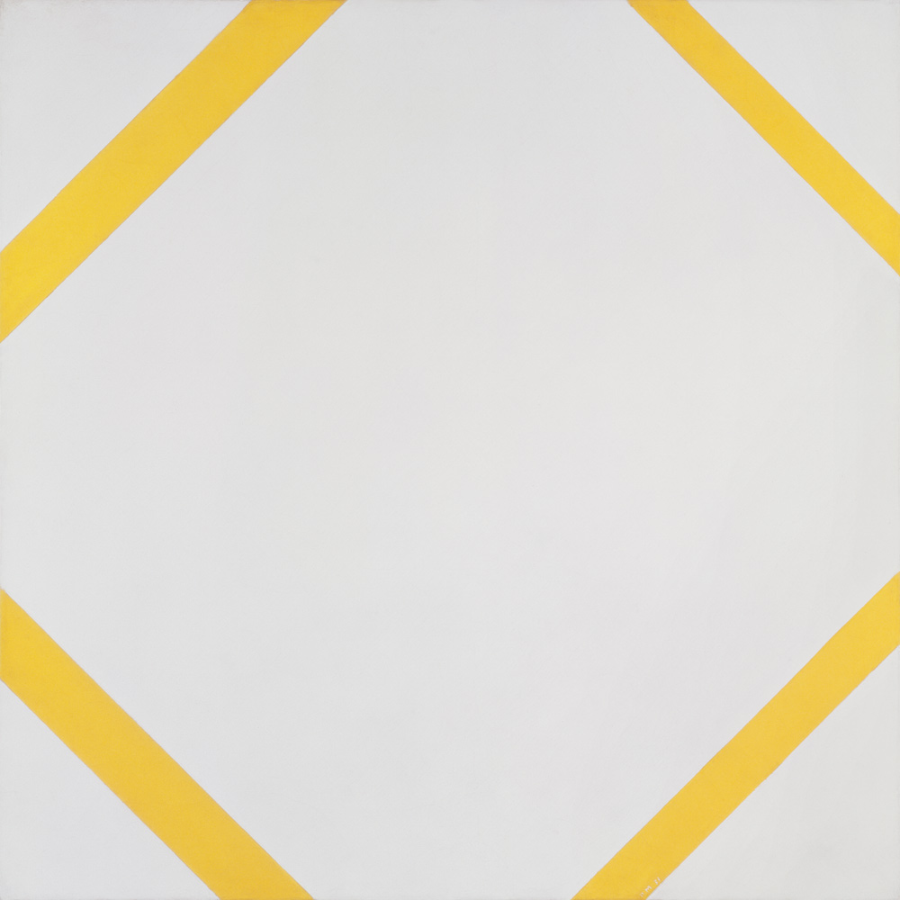 Lozenge Composition with Four Yellow Lines von Piet Mondrian