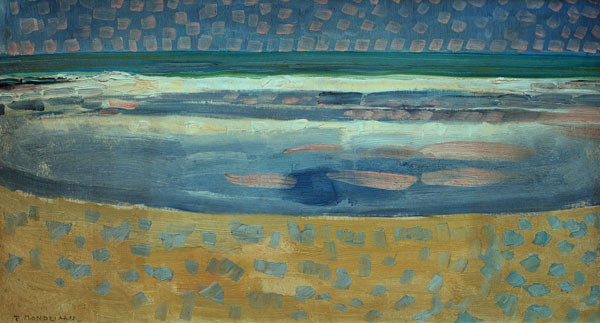 Meer bei Sonnenuntergang von Piet Mondrian