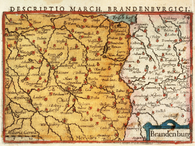 Landkarte Mark Brandenburg 1606 von Pieter Berts