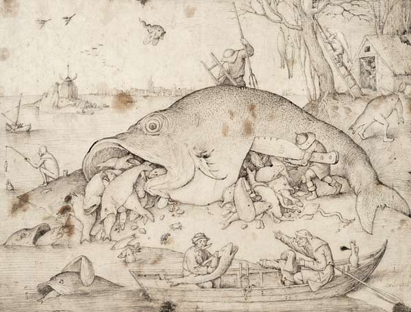 Big fishes eat small ones von Pieter Brueghel d. Ä.
