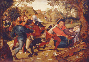 Raufende Kartenspieler von Pieter Brueghel d. J.