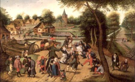 Returning from the Kermesse (panel) von Pieter Brueghel d. J.