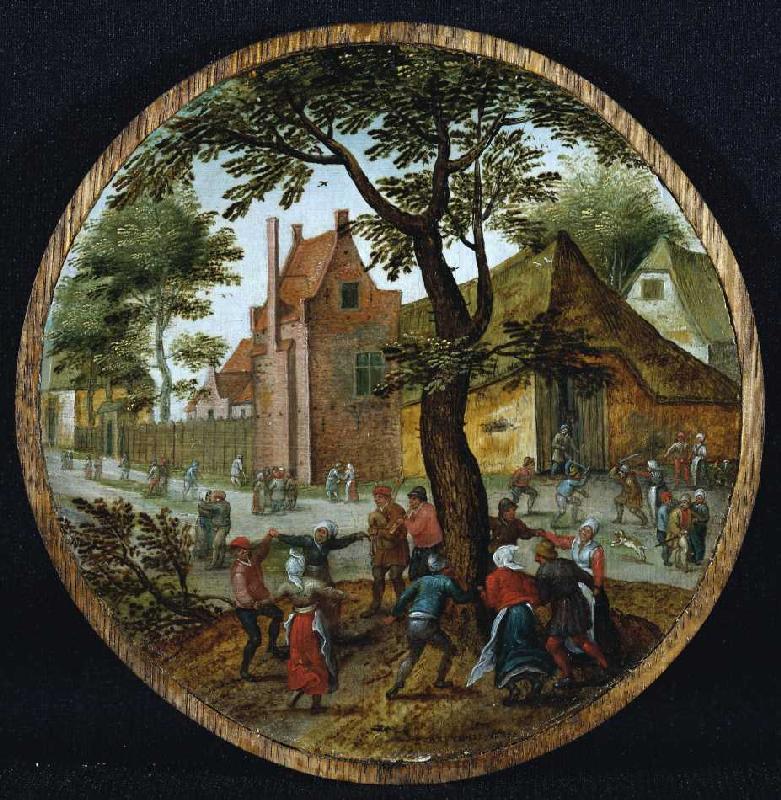 Tanzendes Bauernvolk. von Pieter Brueghel d. J.
