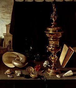 Stillleben mit hohem goldenen Pokal 1624