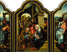 Triptychon mit der Anbetung der Könige von Pieter Coecke van Aelst
