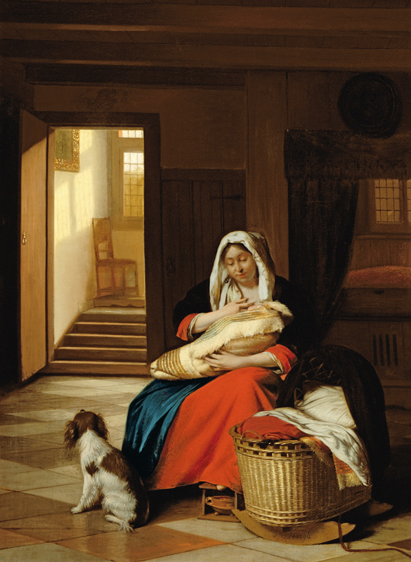 Mother Nursing Her Child, 1674-76 von Pieter de Hooch