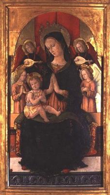 Madonna and Child with Angels (tempera on panel) 600-