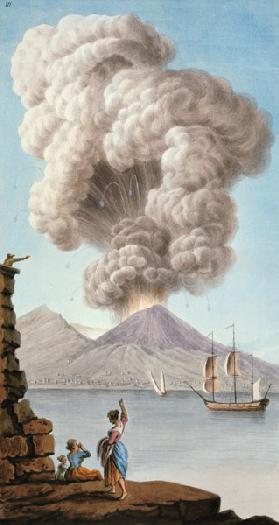 Eruption of Vesuvius, Monday 9th August 1779, plate 3, published as a supplement to 'Campi Phlegraei published