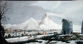 Vesuvius in Snow, plate V from 'Campi Phlegraei: Observations on the Volcanoes of the Two Sicilies', published