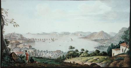 View of the Italian coast from near Puzzoli, plate 26 from Campi Phlegraei: Observations of the Volc von Pietro Fabris