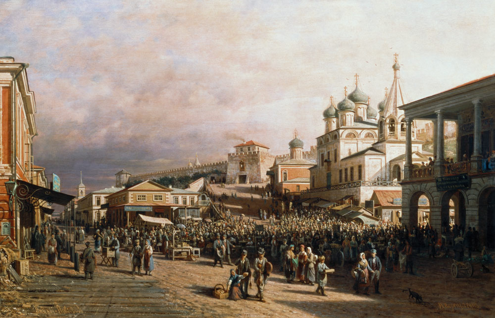 Market in Nishny, Novgorod von Piotr Petrovitch Weretshchagin