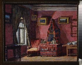 Schlafzimmer im Haus des Komponisten Pjotr Tschaikowski in Klin 1925