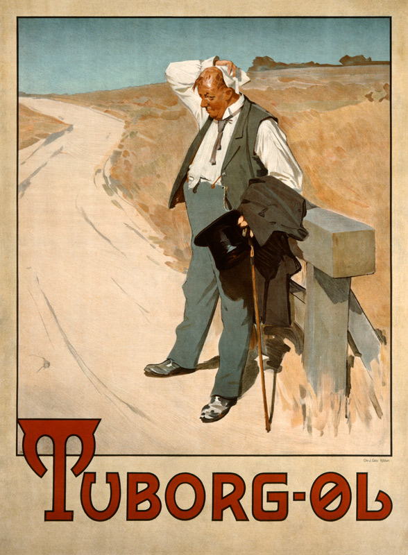 Werbeplakat für Tuborg-Bier von Erich Henningsen von Plakatkunst
