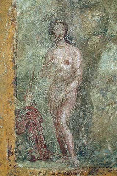 Diana, die von Aktaeon beobachtet wird von Pompeji, Wandmalerei