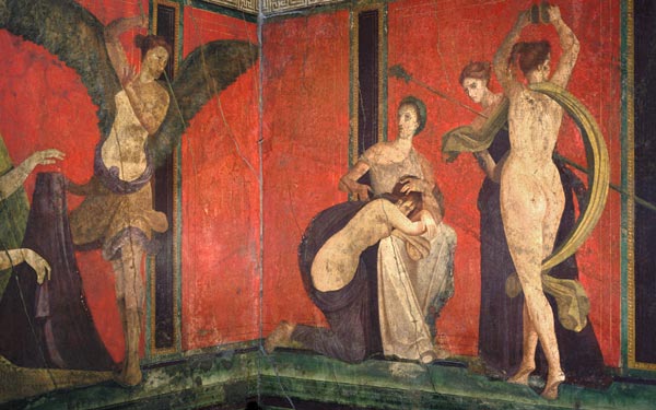 Villa dei Misteri - Detail von Pompeji, Wandmalerei