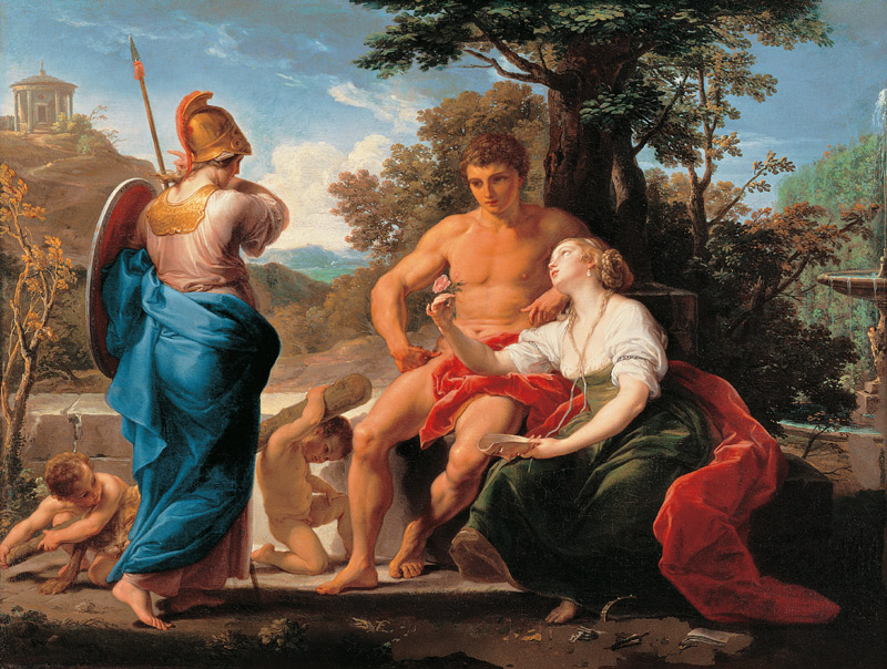 Herkules am Scheidewege zwischen Tugend und Wollust von Pompeo Girolamo Batoni