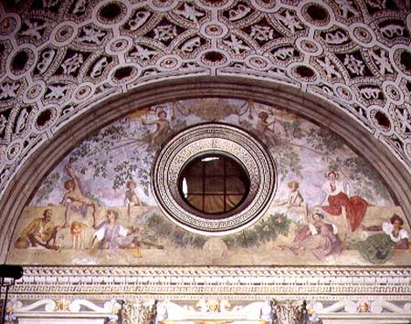 Lunette from the interior of the villa depicting, Vertumnus and Pomona von Jacopo Pontormo, Carucci da
