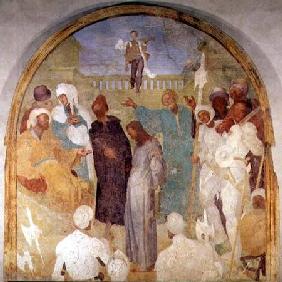 Christ before Pilate, lunette from the fresco cycle of the Passion 1523-6