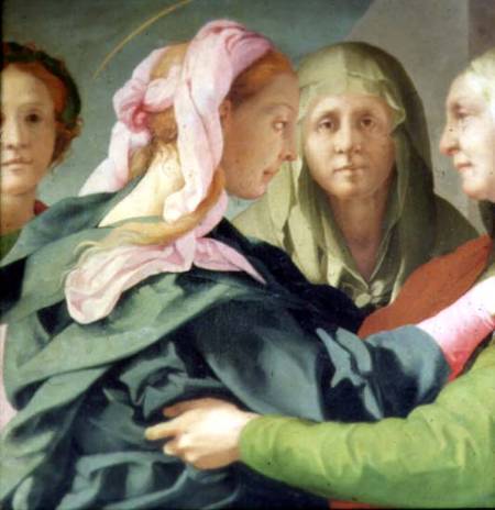 The Visitation (detail of 60438) von Jacopo Pontormo, Carucci da