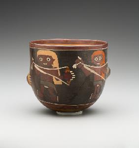Bowl decorated with Men Spinning (painted terracotta) -2