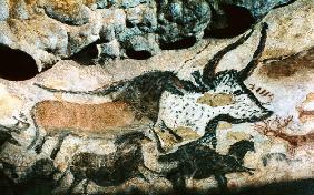 Rock painting of a bull and horses c.17000 BC