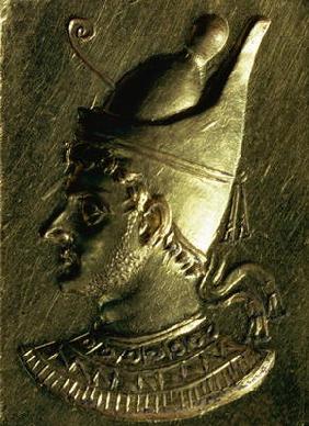 Portrait plaque depicting one of the Ptolemies (gold) 17th