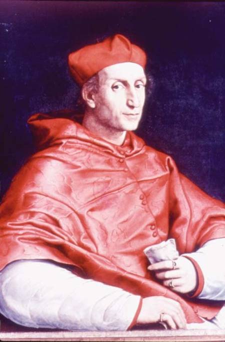Portrait of Cardinal Dovizzi de Bibbiena (1470-1520) von Raffael - Raffaello Santi