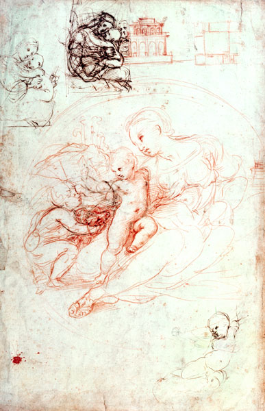 Study for the Alba Madonna, c.1508-09 von Raffael - Raffaello Santi