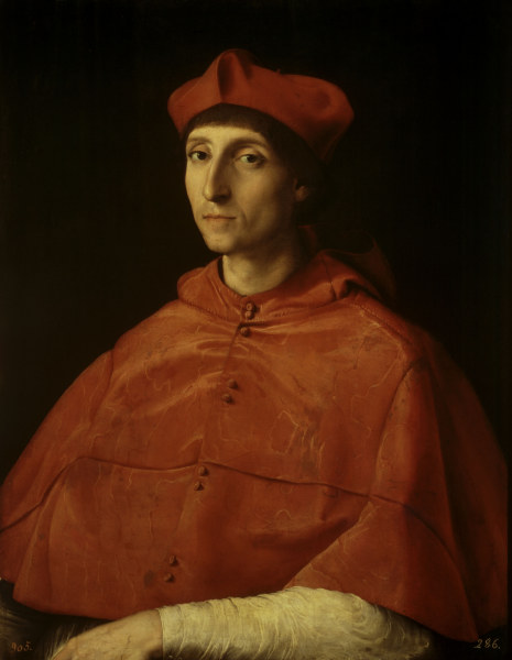 Raphael / Portrait o.a Cardinal / c.1510 von Raffael - Raffaello Santi